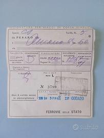 Biglietto Ferroviario Storico  1957