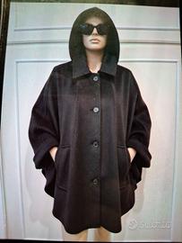 Mantella Loden con cappuccio nera tg. 48