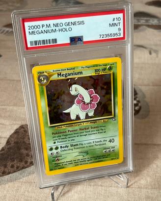 Meganium Holo Neo Genesis PSA 9 Inglese