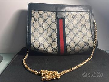Gucci Parfums vintage GG con fascia Web e catena