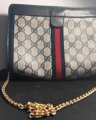 Gucci Parfums vintage GG con fascia Web e catena