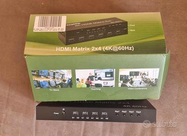 Matrice HDMI 2x4 switch e splitter per video in HD