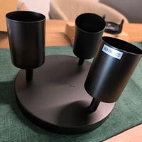 lampadario nero con 3 luci