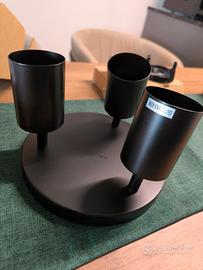 lampadario nero con 3 luci