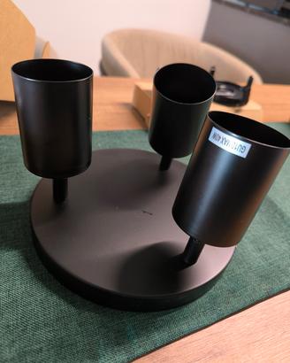lampadario nero con 3 luci
