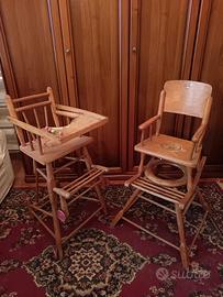 coppia di seggioloni in legno antichi 