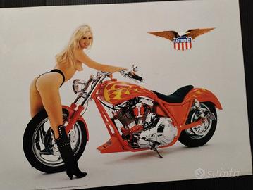 mini poster Harley Davidson con donna 