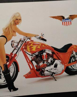 mini poster Harley Davidson con donna 
