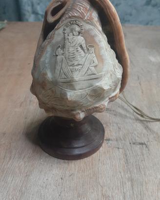 arte sacra conchiglia lampada cammeo incisa