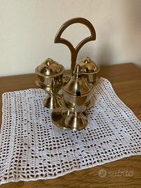 Portacondimenti contenitori sale e pepe in ottone