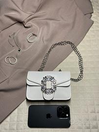 Borsa Bianca con Strass