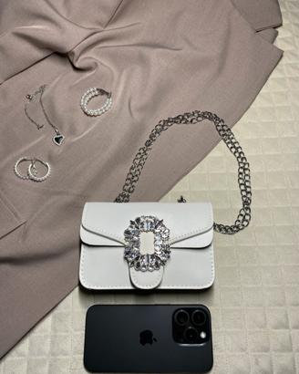 Borsa Bianca con Strass