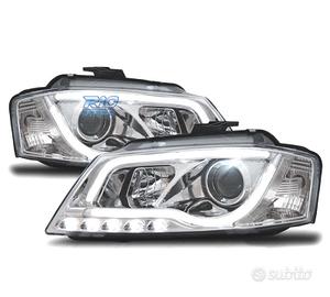 FARI AUDI A3 8P 08-12 LUCE DIURNA A TUBO FONDO CRO