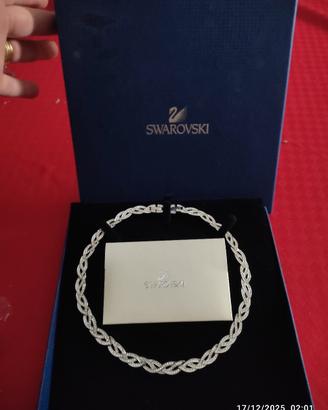 Swarovski originale girocollo curled argento 