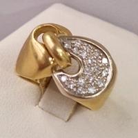 Anello vintage in oro giallo 18 kt e diamanti