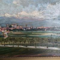 quadro d'epoca, veduta panoramica di Udine 