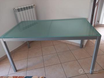 tavolo Bontempi vetro temperato e acciaio E 14000