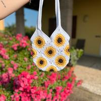 Borsa uncinetto girasoli