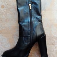 Stivali neri in pelle ALBANO