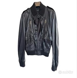 Giubbotto pelle gucci nero tg 54 xxl