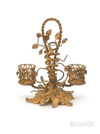 Porta Stuzzicadenti Antico Bronzo Serpenti 800 XIX