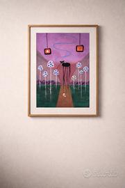 Poster surrealista contemporaneo con cornice