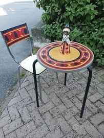 Caffè Paulista Tavolino con Sedia dipinti a mano