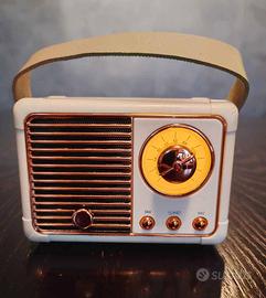 Cassa Bluetooth Portatile Stile Radio Vintage JMMO