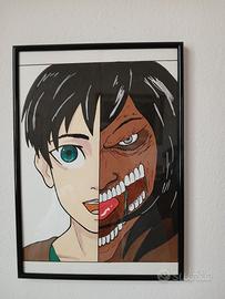 Disegno Attack on Titan con Cornice 