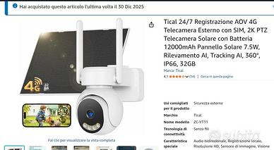telecamera con sim e pannello solare