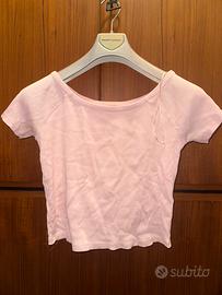 Crop top rosa NICE GIRL mezze maniche - taglia M