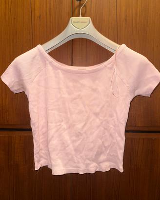 Crop top rosa NICE GIRL mezze maniche - taglia M