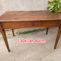 tavolo da osteria in rovere restaurato 