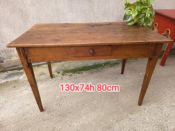 tavolo da osteria in rovere restaurato 