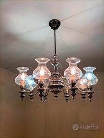 lampadario vetro ottone