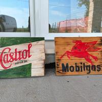 Insegne tabelle vintage Castrol e Mobilgas