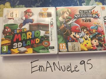 Super Mario 3d land + Super smash bros per 3Ds