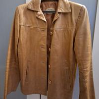 Giacca Ferrone vintage in vera pelle beige