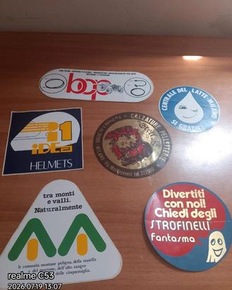 Adesivi stickers vintage anni 80 e 90 