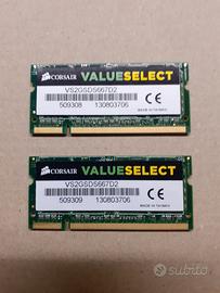 Lotto di 2 RAM DDR2 Sodimm 4gb (2+2)
