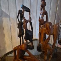 set statuette legno etnico