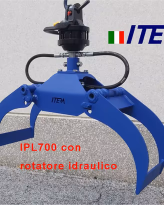 Pinza Legna IPL700+rotatore idraulico 10qli