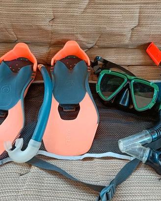 Decathlon/ subea pinne snorkeling boccaglio/ sacca