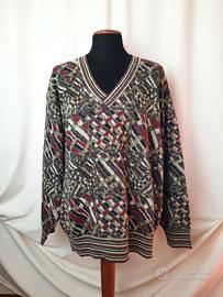 Maglione vintage collo a V Misso Sport lana