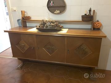 Credenza legno intarsiato