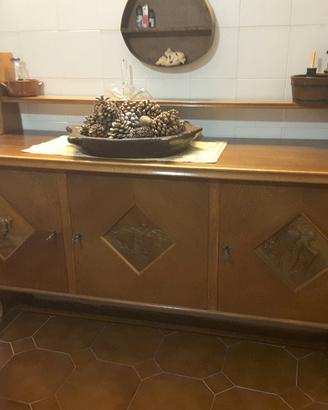 Credenza legno intarsiato