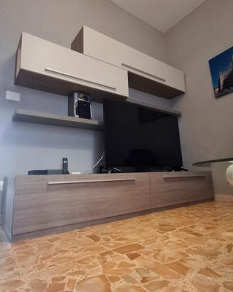 Parete attrezzata moderna porta TV bicolore