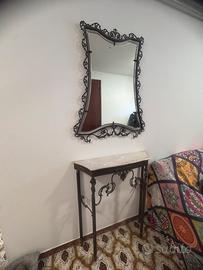 Attaccapanni,specchiera,tavolino e mensola