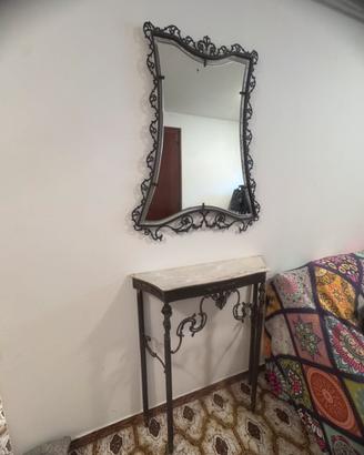 Attaccapanni,specchiera,tavolino e mensola