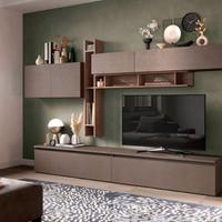 Parete attrezzata 336x40x200, Bronzo e Mercure